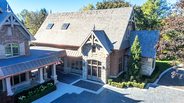 exterior front view of custom home